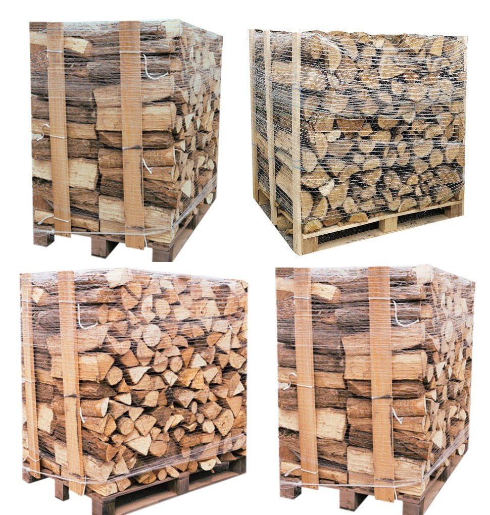 4 X Palettes (2 chêne blanc + 2 Hêtre/Charme) – Bûches de 50 cm